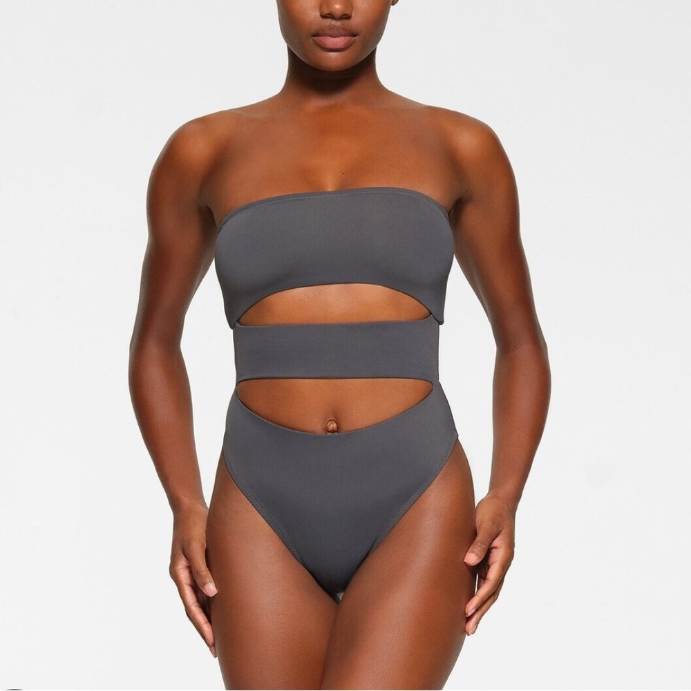 SKIMS Gunmetal Strapless Cutout One Piece